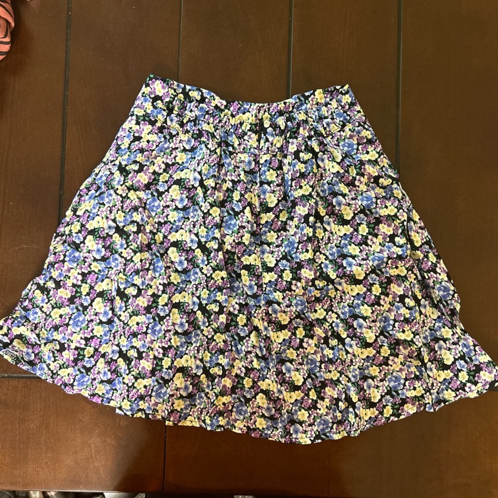 Floral A-line mini skirt, Korean fashion